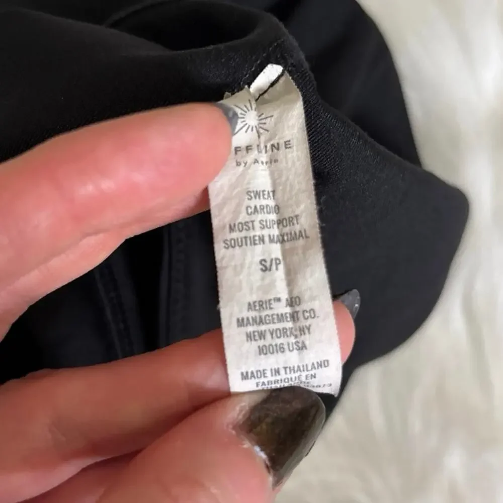 Aerie Offline Black Sweat Cardio Most Support Sports Bra Small